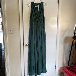 Anthropologie Teal Sleeveless Jumpsuit